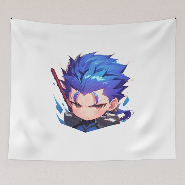 Item preview, Chibi Kawaii Angry Lancer Fate Stay Night Anime Character Spear Warrior designed and sold by 108Recordings.