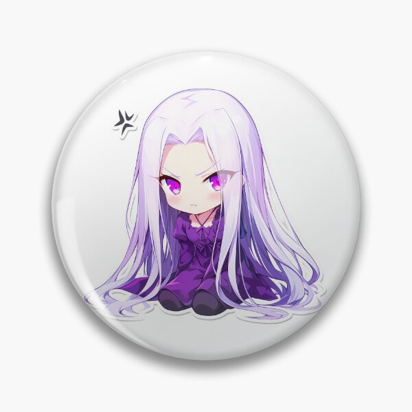 Item preview, Chibi Kawaii Angry Illyasviel Von Einzbern Fate Stay Night Anime Character Purple Dress designed and sold by 108Recordings.