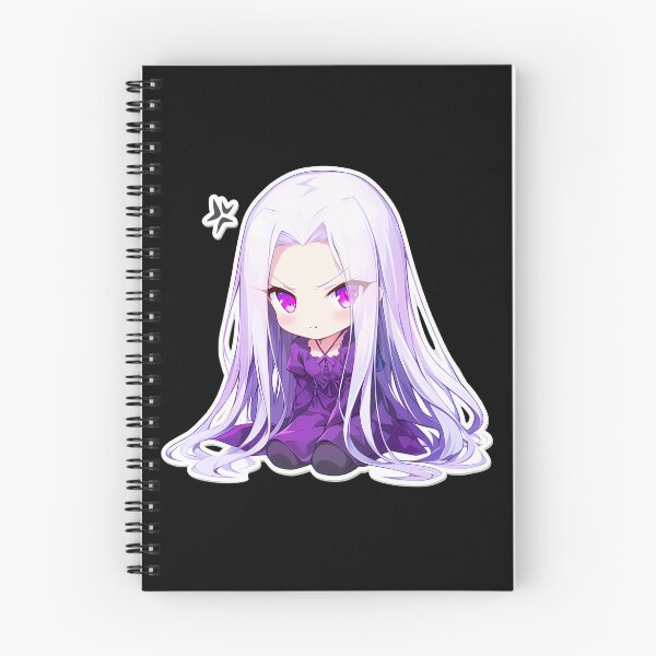 Item preview, Chibi Kawaii Angry Illyasviel Von Einzbern Fate Stay Night Anime Character Purple Dress designed and sold by 108Recordings.