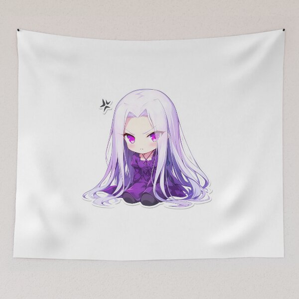 Item preview, Chibi Kawaii Angry Illyasviel Von Einzbern Fate Stay Night Anime Character Purple Dress designed and sold by 108Recordings.