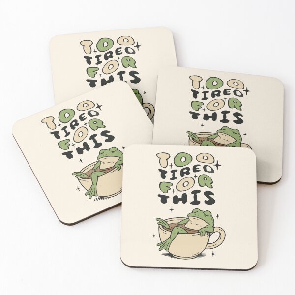 Item preview, Too Tired for This frog in tea cup designed and sold by BrownHorse90s.