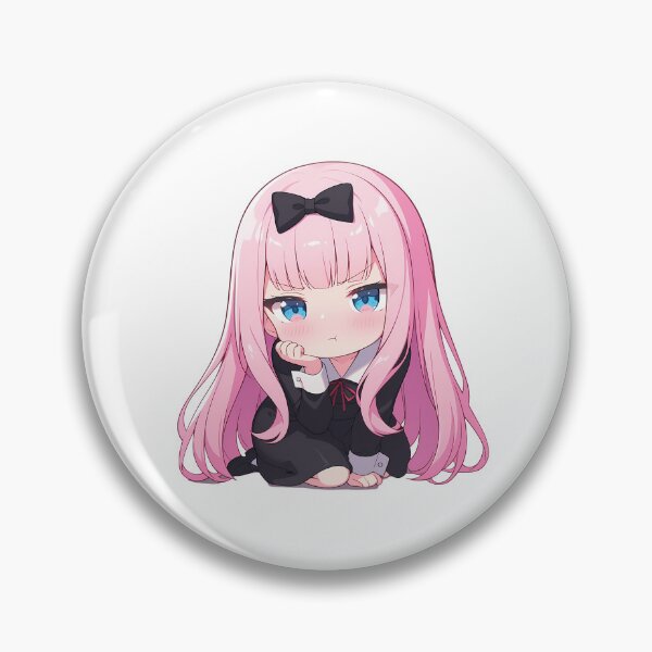 Item preview, Chibi Kawaii Angry Chika Fujiwara Kaguya Sama Love Is War Anime Pink Hair Mood designed and sold by 108Recordings.