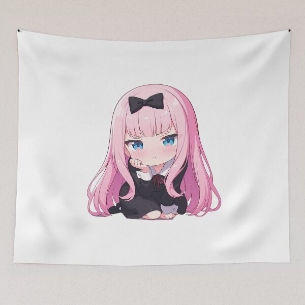 Item preview, Chibi Kawaii Angry Chika Fujiwara Kaguya Sama Love Is War Anime Pink Hair Mood designed and sold by 108Recordings.