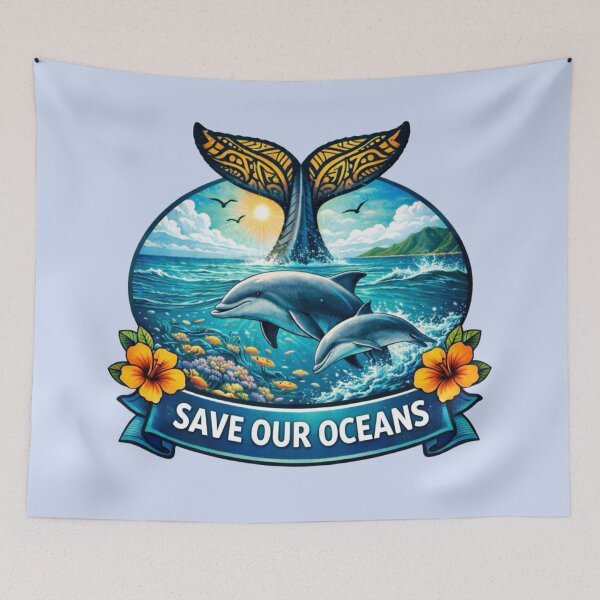 Item preview, Save Our Oceans - Whale and Dolphins designed and sold by Myra365Art.