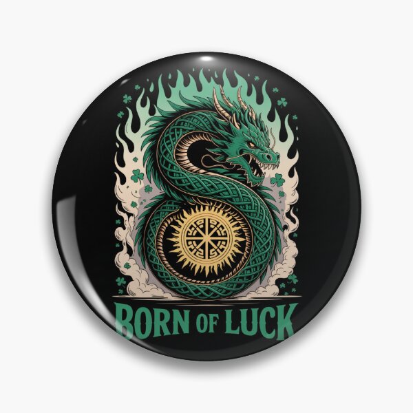 Item preview, Born Of Luck – Celtic Knotwork Serpent Dragon Sun Wheel St. Patrick's Day designed and sold by DarylWelsh2024.