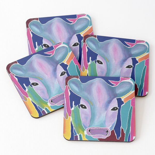 Item preview, Modern Multi Color Cow – Contemporary Farm Animal Art designed and sold by PeridotGypsy.