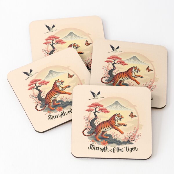 Item preview, Strength of the Tiger - Japanese Zen Nature Art - Oriental Wildlife Glow designed and sold by PriyaMagic.