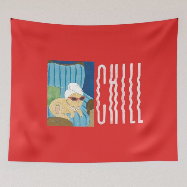Item preview, Chill Spa Cat Aesthetic Illustration designed and sold by art-injoy.