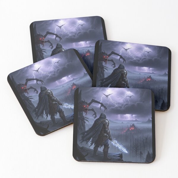 Item preview, Lone Warrior vs Storm of Dangerous Horror AI Generated Image designed and sold by Prestons Corner.