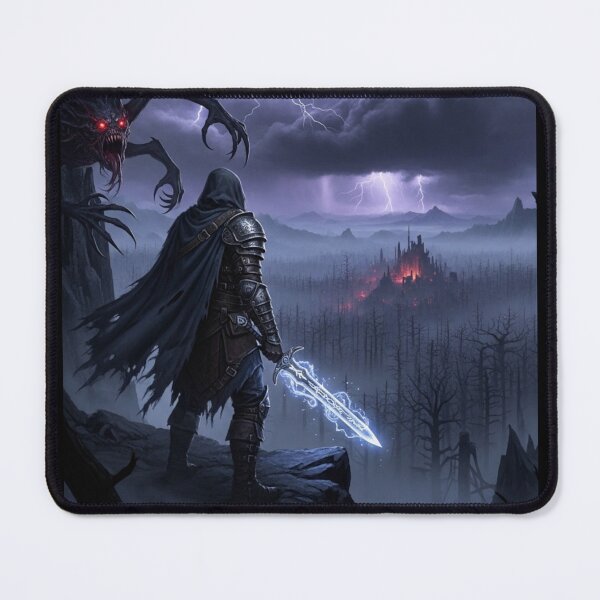 Item preview, Lone Warrior vs Storm of Dangerous Horror AI Generated Image designed and sold by Prestons Corner.
