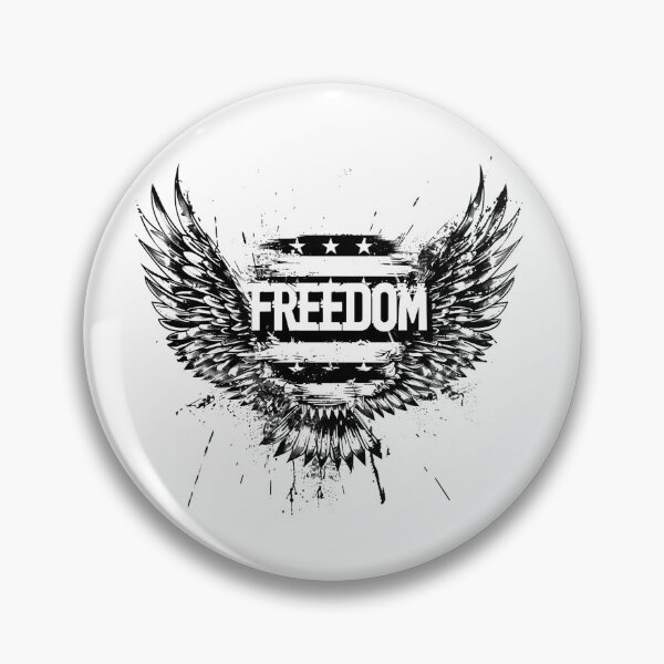 Item preview, Freedom Wings | Distressed Eagle Wing Badge Black and White Patriotic Art designed and sold by inkoutninja.
