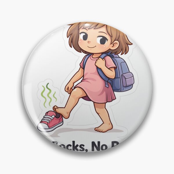 Item preview, No Socks, No Rules – Funny Barefoot Girl Sticker designed and sold by santiagogabrielart.