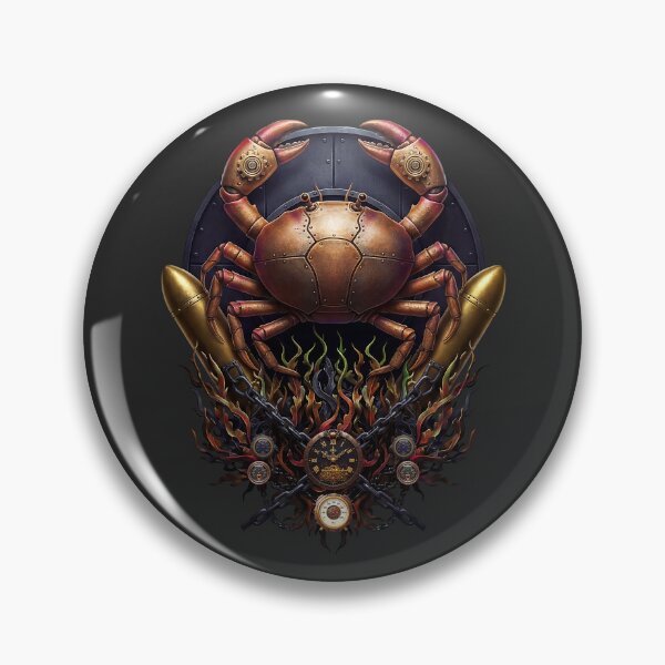 Item preview, Ironclad Leviathan — Steampunk Mechanical Crab Crest Emblem designed and sold by The Visual Syllabus.