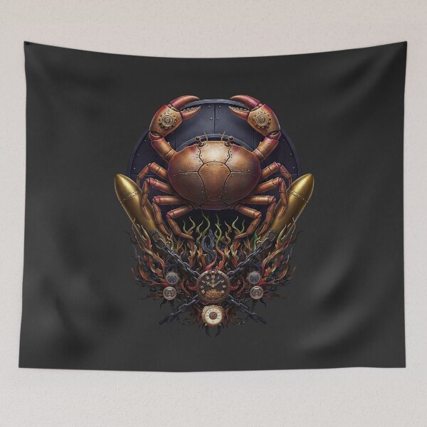 Item preview, Ironclad Leviathan — Steampunk Mechanical Crab Crest Emblem designed and sold by The Visual Syllabus.