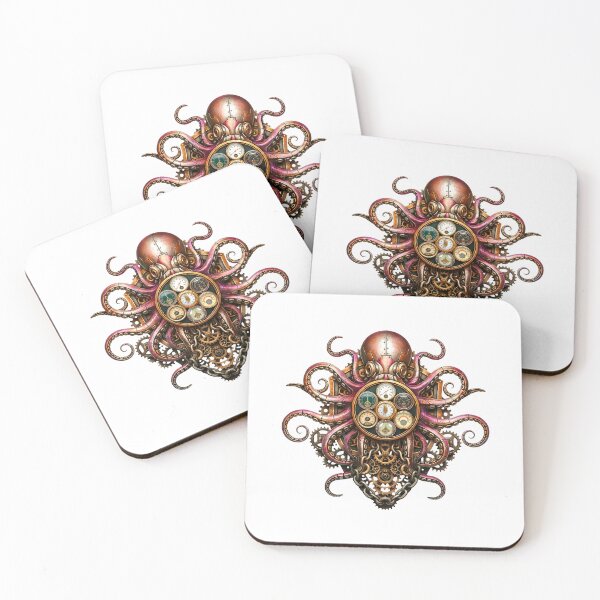 Item preview, Clockwork Kraken Emblem — Steampunk Mechanical Octopus Crest designed and sold by The Visual Syllabus.