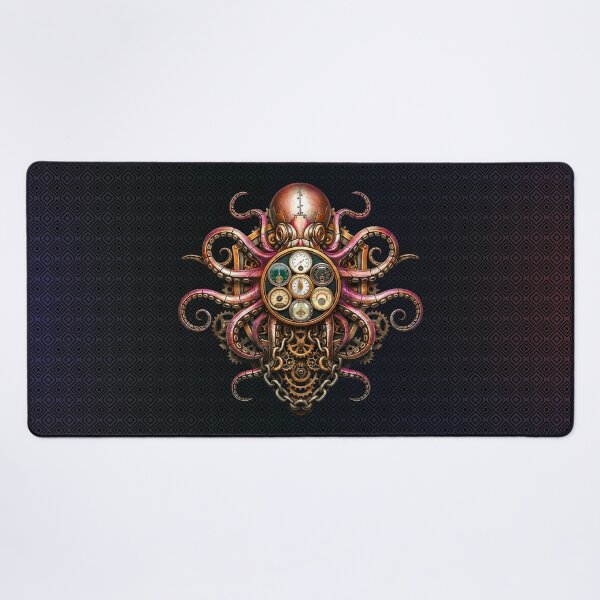 Item preview, Clockwork Kraken Emblem — Steampunk Mechanical Octopus Crest designed and sold by The Visual Syllabus.