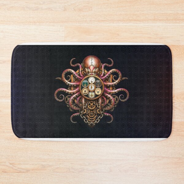 Item preview, Clockwork Kraken Emblem — Steampunk Mechanical Octopus Crest designed and sold by The Visual Syllabus.