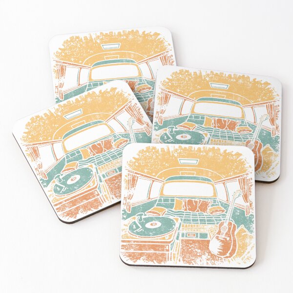 Item preview, Retro Van Interior - Turntable & Guitar designed and sold by Nacho Average Designs.