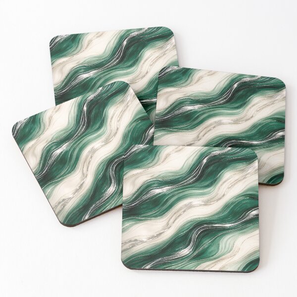 Item preview, Emerald & Silver Marble Luxury Abstract designed and sold by annenambiro.