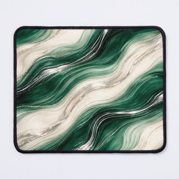 Item preview, Emerald & Silver Marble Luxury Abstract designed and sold by annenambiro.