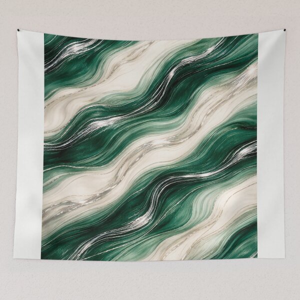 Item preview, Emerald & Silver Marble Luxury Abstract designed and sold by annenambiro.