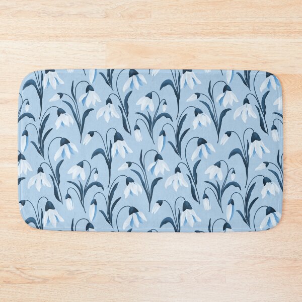 Item preview, Blooming Snowdrops Classic Cottagecore Botanicals Sky Blue designed and sold by thecolorbirdie.