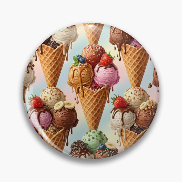 Item preview, Colourful Ice Cream Cone Pattern designed and sold by Fabricbella.