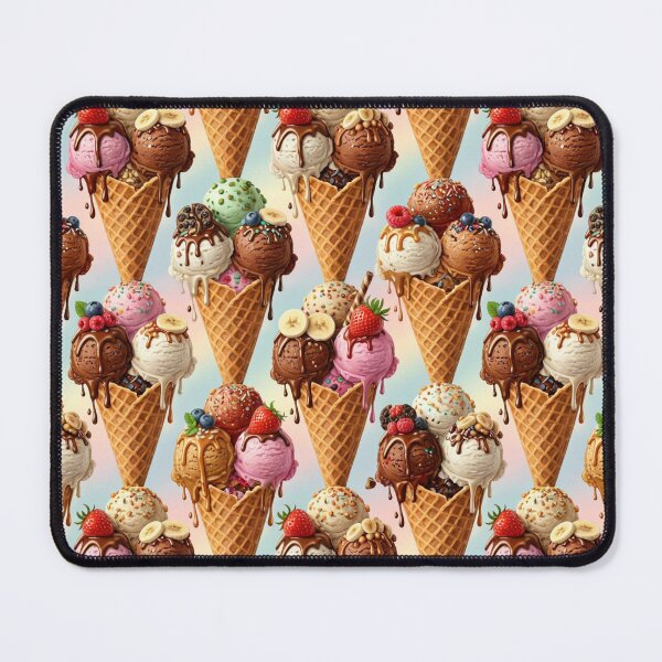 Item preview, Colourful Ice Cream Cone Pattern designed and sold by Fabricbella.