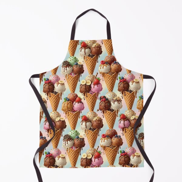 Item preview, Colourful Ice Cream Cone Pattern designed and sold by Fabricbella.