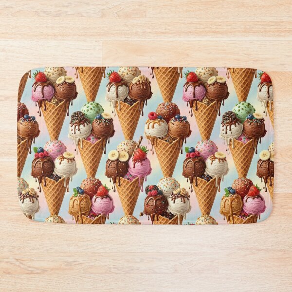 Item preview, Colourful Ice Cream Cone Pattern designed and sold by Fabricbella.