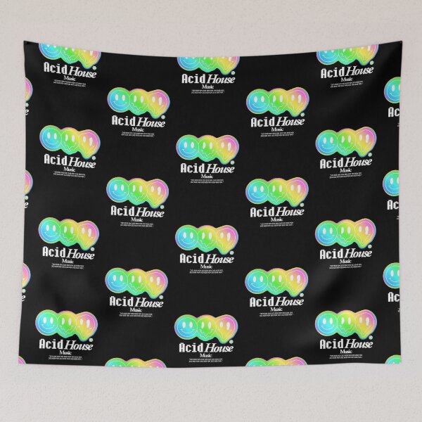 Item preview, ACID HOUSE  - Prism Melt Smiley (White) designed and sold by Discothreadz.
