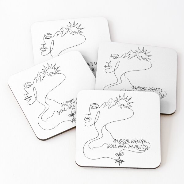 Item preview, Bloom Where You Are Planted - Aesthetic Line Art Nature designed and sold by Molcajetee.