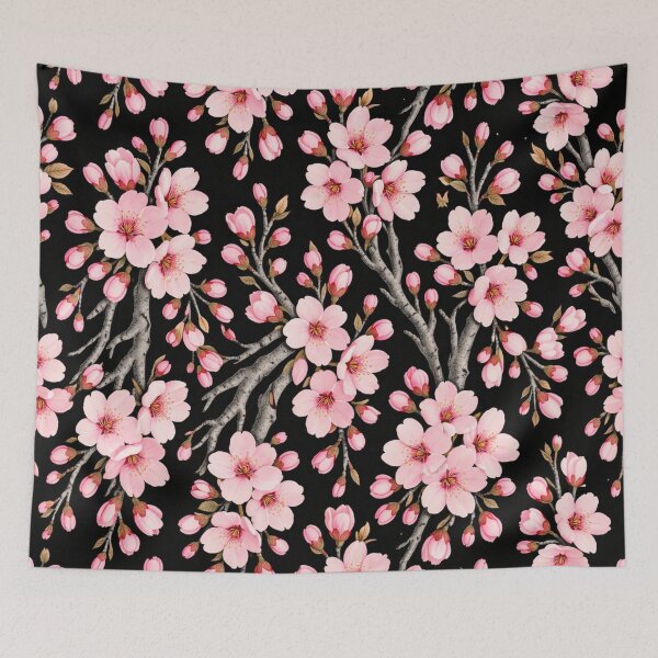 Item preview, Midnight Sakura Bloom Pattern designed and sold by FLATVAC STICKER.