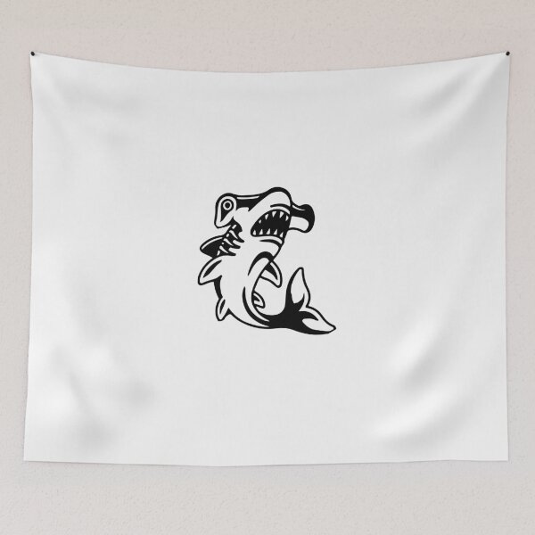 Item preview, Classic Old School Hammerhead Shark Tattoo - Black Ink Art designed and sold by InkStation24.