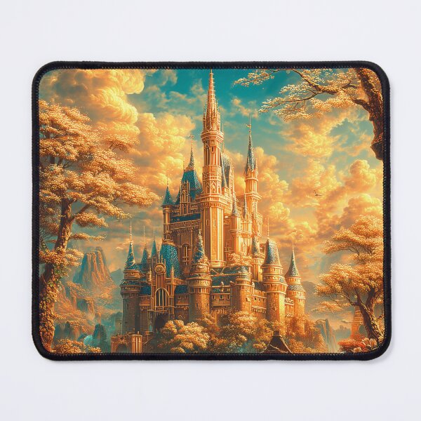 Item preview, Golden Fantasy Castle – Epic Fairytale Kingdom Art designed and sold by Moonvale Studio.