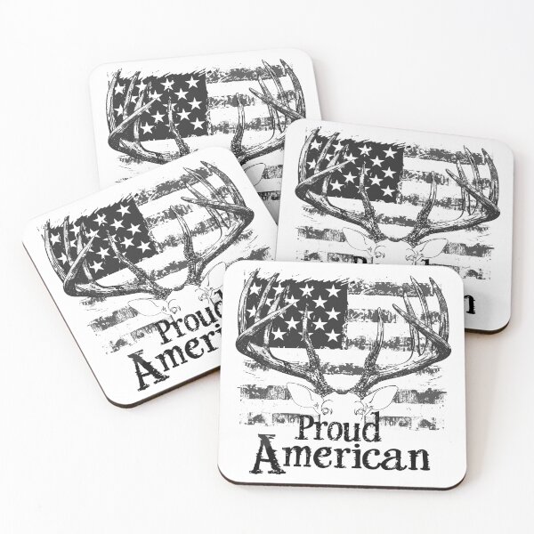 Item preview, Proud American Deer | Distressed USA Flag Hunting Black and White Design designed and sold by inkoutninja.
