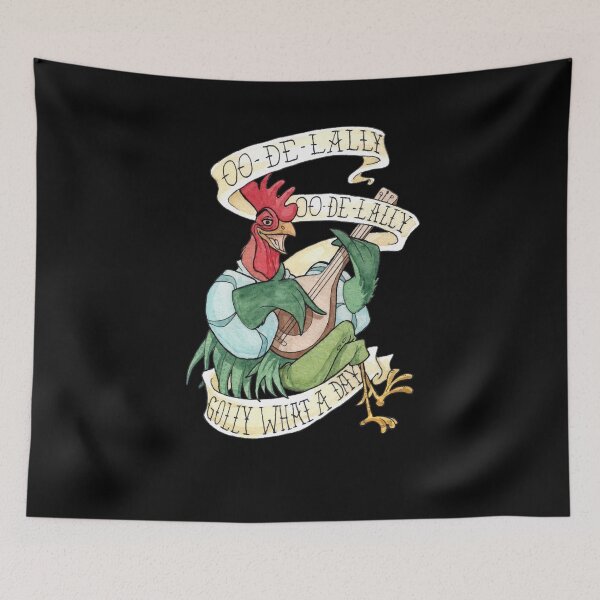Item preview, Alan-A-Dale Rooster  OO-De-Lally Golly What A Day Tattoo Watercolor Painting Robin Hood Classic T-S designed and sold by Diamondofficial.