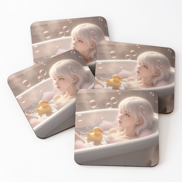 Item preview, Cute manga anime girl bathing designed and sold by stereonut.