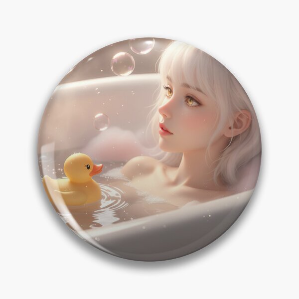 Item preview, Cute manga anime girl bathing designed and sold by stereonut.