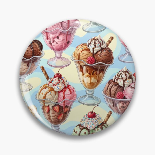 Item preview, Retro Ice Cream Sundae Pattern designed and sold by Fabricbella.