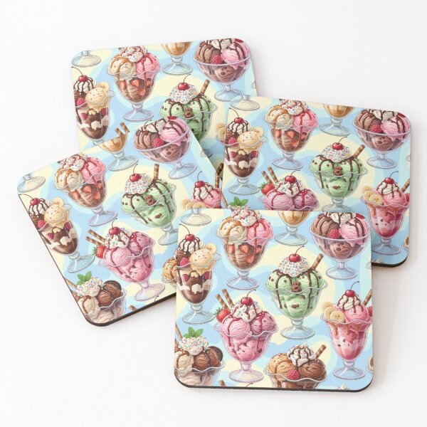Item preview, Retro Ice Cream Sundae Pattern designed and sold by Fabricbella.