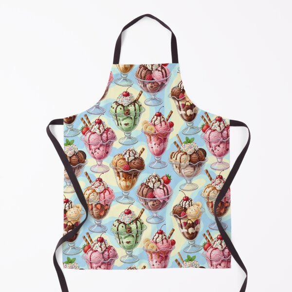 Item preview, Retro Ice Cream Sundae Pattern designed and sold by Fabricbella.