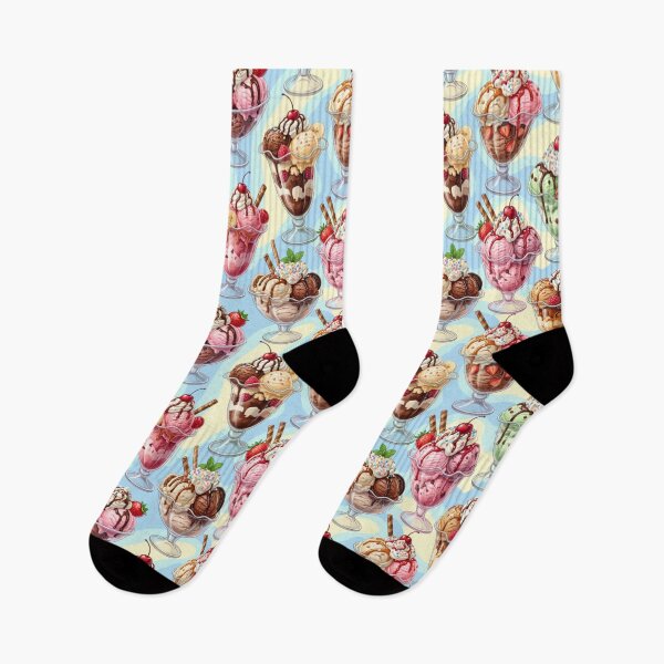 Item preview, Retro Ice Cream Sundae Pattern designed and sold by Fabricbella.
