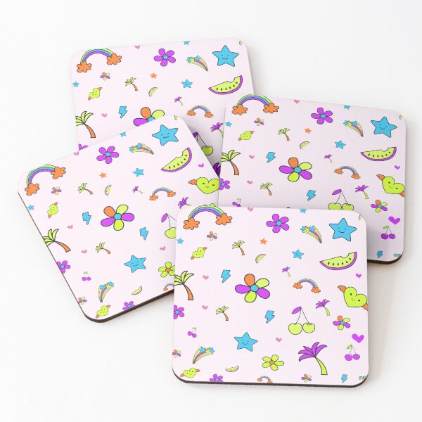 Item preview, Colorful Summer Dreams Pattern Rainbows and Tropical Vibes designed and sold by risingrocket.