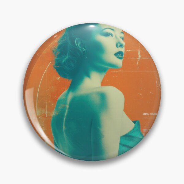Item preview, Dreamy Atomic Afterglow Retro Futurism Cyberpunk Glam Portrait designed and sold by WartonnoArt.