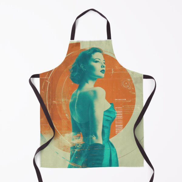 Item preview, Dreamy Atomic Afterglow Retro Futurism Cyberpunk Glam Portrait designed and sold by WartonnoArt.