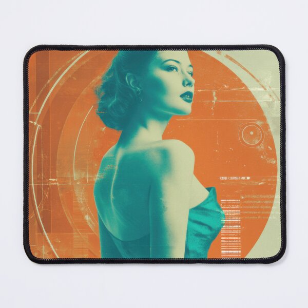 Item preview, Dreamy Atomic Afterglow Retro Futurism Cyberpunk Glam Portrait designed and sold by WartonnoArt.
