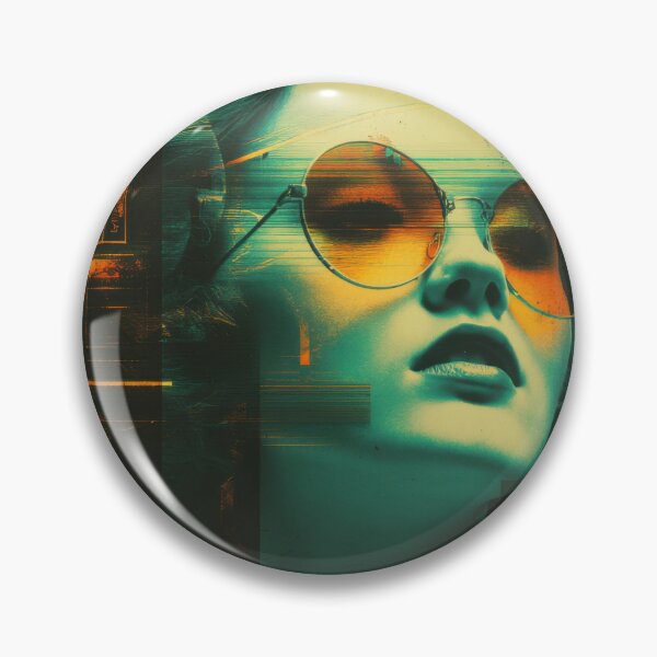 Item preview, Glitchy Atomic Afterglow Retro Futurism Cyberpunk Glam Portrait designed and sold by WartonnoArt.