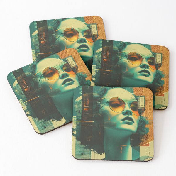 Item preview, Glitchy Atomic Afterglow Retro Futurism Cyberpunk Glam Portrait designed and sold by WartonnoArt.