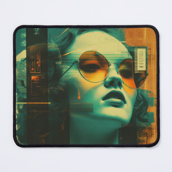 Item preview, Glitchy Atomic Afterglow Retro Futurism Cyberpunk Glam Portrait designed and sold by WartonnoArt.